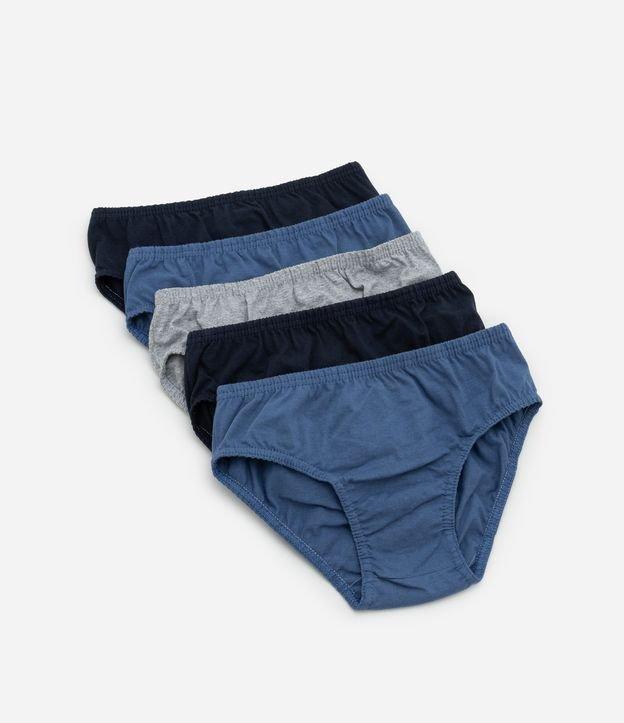 Kit 05 Cuecas Slip em Algodão Básicas - Tam 2 a 14 Anos - 1
