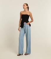 Calça Wide Leg em Jeans com Cós Alfaiatado - 2