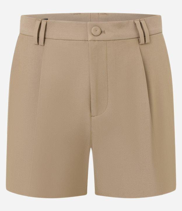 Bermuda em Sarja Alfaiatada com Pregas - 1