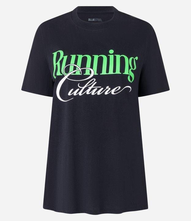 Camiseta Alongada em Algodão com Lettering Running Culture - 1