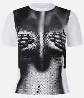 Blusa Baby Look em Algodão com Estampa Corpo - 1