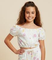 Blusa Cropped Infantil com Estampa Floral - Tam 5 a 14 Anos - 2