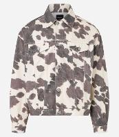 Jaqueta Trucker Boxy em Sarja com Estampa Animal Print de Vaquinha - 1