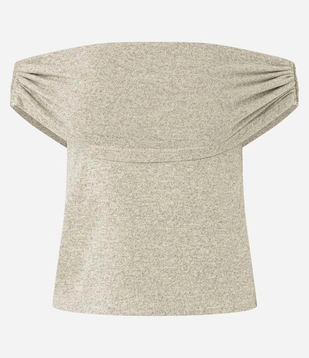 Blusa em Tricô com Pala Virada e Aviamento Lateral - 1
