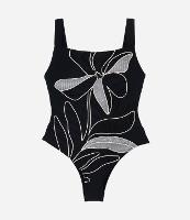 Maiô em Microfibra Leve com Bordado Floral com Alça Larga - 1