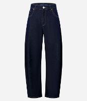 Calça Barrel em Jeans com Recortes na Barra - 1