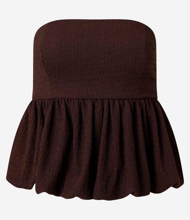 Blusa Balonê Texturizada com Decote Tomara que Caia - 1
