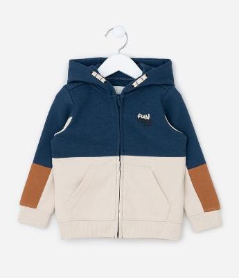 Jaqueta Infantil em Piquet com Recortes - Tam 1 a 6 Anos