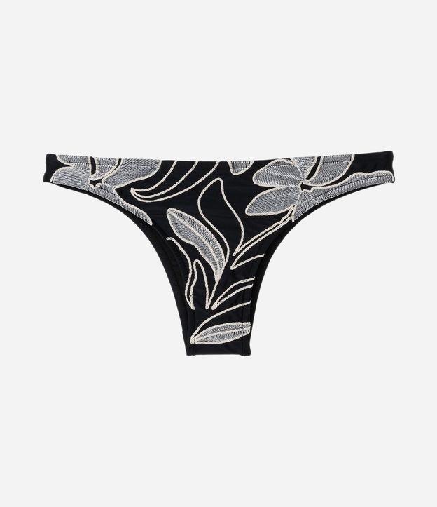 Biquíni Calcinha Básica em Microfibra com Bordado Floral - 1