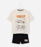 Pijama Infantil com Estampa Carros Speed - Tam 5 a 14 Anos - 1
