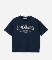 Camiseta Infantil com Lettering Copenhagen - Tam 5 a 14 Anos - 1