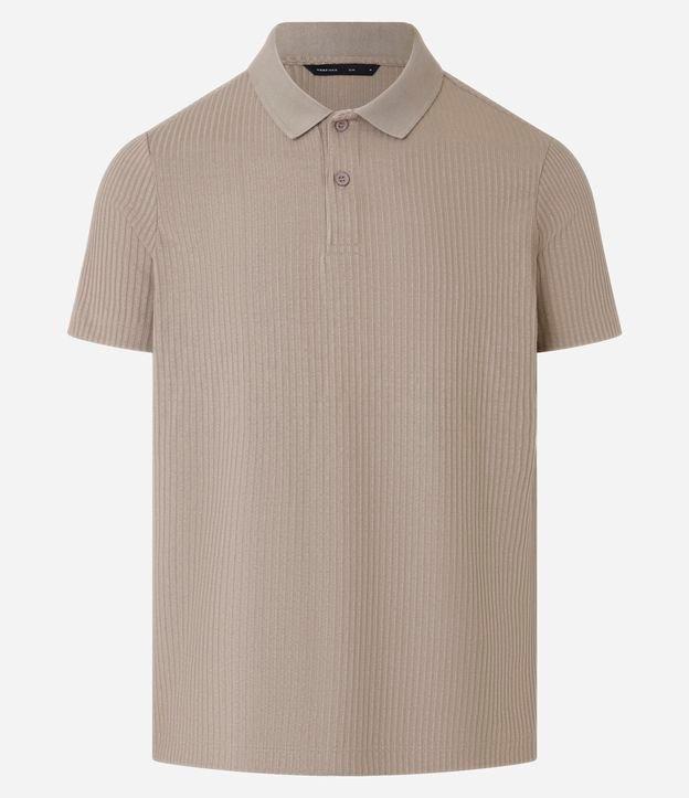 Camisa Slim com Gola Polo e Textura Canelada - 1