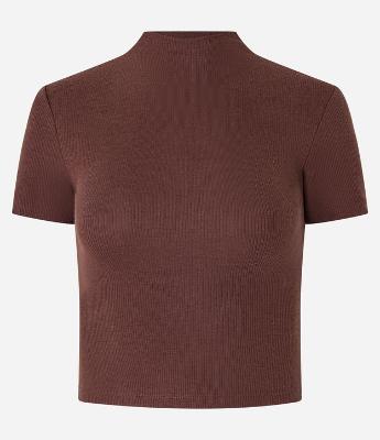 Blusa Básica Texturizada em Viscose com Golinha Alta