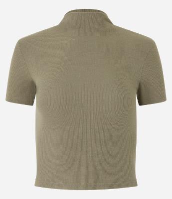 Blusa Básica Texturizada em Viscose com Golinha Alta