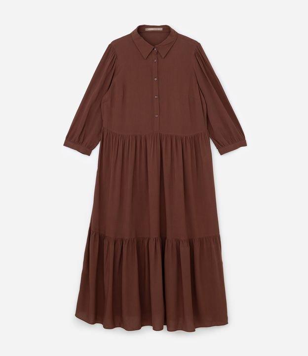 Vestido Midi em Viscose com Botões e Marias na Saia Curve & Plus Size - 1