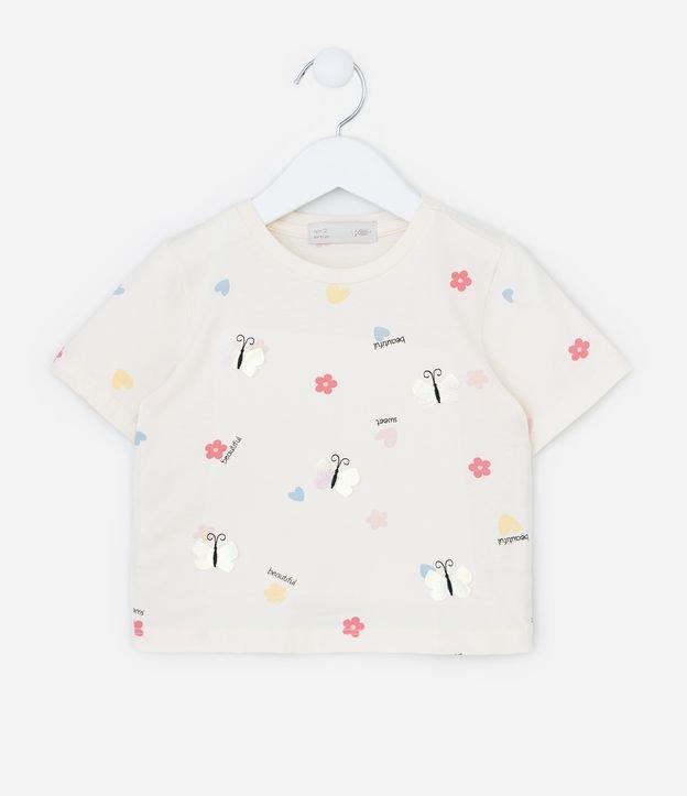 Blusa Infantil com Bordado de Borboletas - Tam 1 a 6 Anos - 1