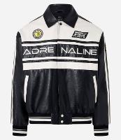 Jaqueta Boxy Racing em PU com Estampa Lettering - 1