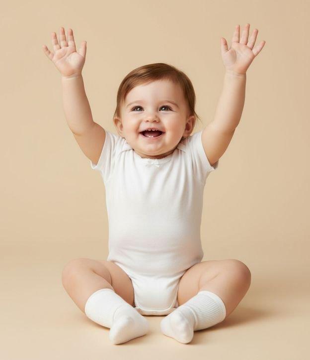 Body Infantil Texturizado com Lacinho - Tam RN a 18 meses - 2