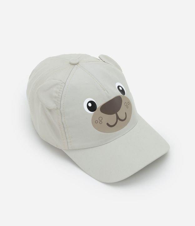Boné Infantil Aba Curva com Orelhas e Carinha de Urso - Tam Único - 1
