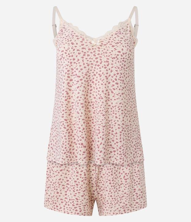 Pijama Short Doll em Microfibra com Estampa de Animal Print Onça - 1