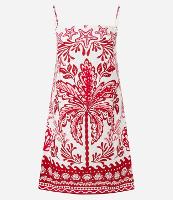 Vestido Curto em Viscose e Linho com Estampa Floral - 1