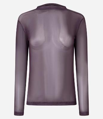 Blusa em Tule com Gola Alta e Leve Transparência