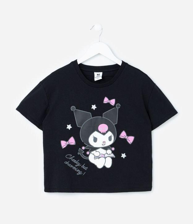 Camiseta Infantil com Estampa Frente e Costas Kuromi - Tam 5 a 14 Anos - 1