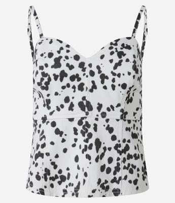 Blusa em Sarja com Zíper e Estampa Animal Print