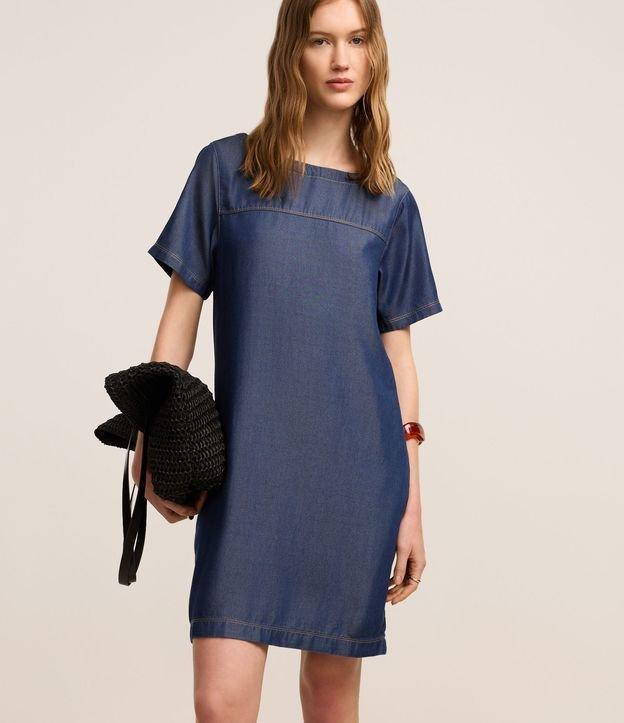 Vestido Curto em Liocel com Recortes - 2