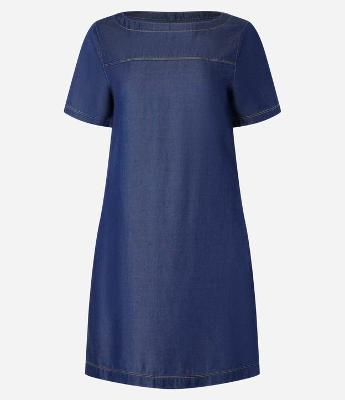 Vestido Curto em Liocel com Recortes