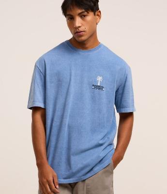 Camiseta Relaxed em Algodão com Estampa Etnica Estonada