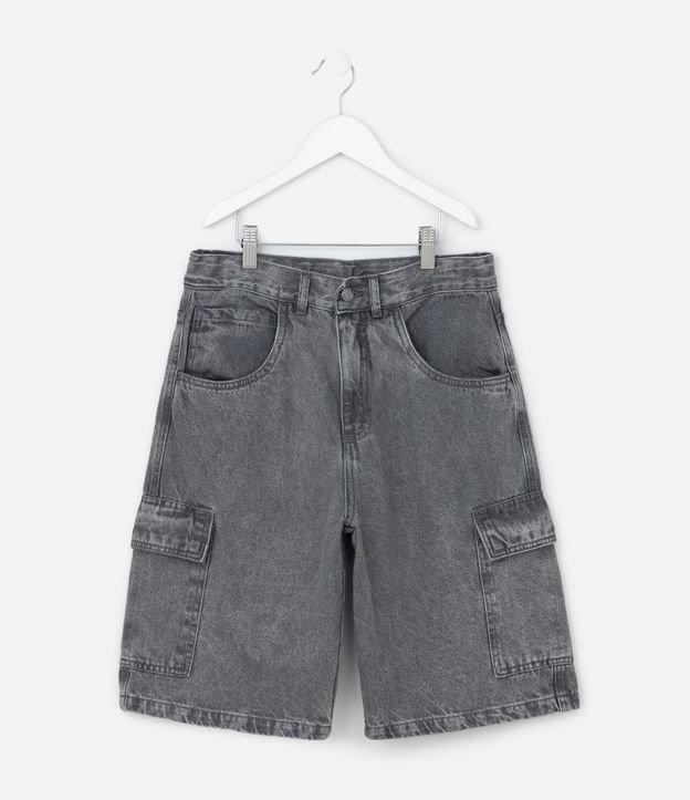 Bermuda Baggy Infantil com Bolsos Cargo - Tam 5 a 14 Anos - 1