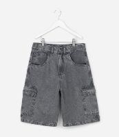 Bermuda Baggy Infantil com Bolsos Cargo - Tam 5 a 14 Anos - 1