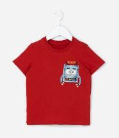 Camiseta Infantil com Bolsinho Estampa Robô - Tam 1 a 6 Anos - 1
