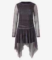 Vestido Curto em Tule Xadrez com Pontas - 1