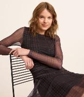 Vestido Curto em Tule Xadrez com Pontas - 2