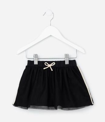 Saia Infantil em Tule com Listra Contrastante - Tam 1 a 6 Anos