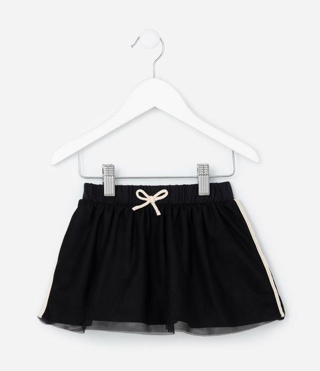 Saia Infantil em Tule com Listra Contrastante - Tam 1 a 6 Anos - 1