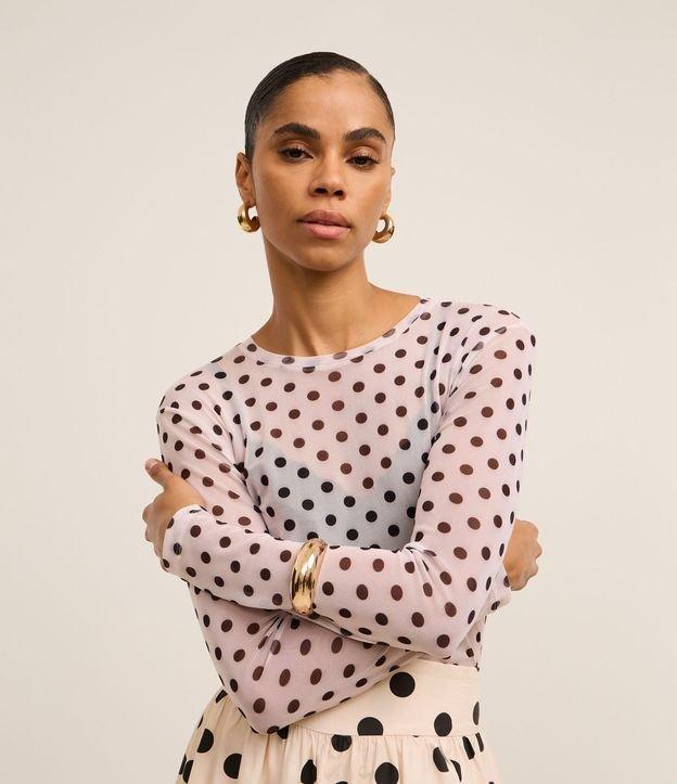 Blusa em Tule com Estampa Poá - 1