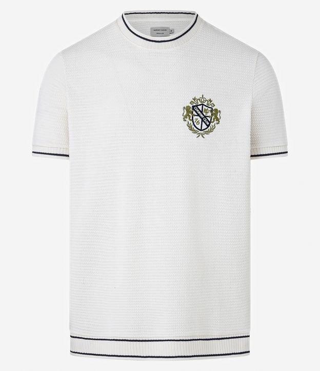 Camiseta Regular em Algodão com Estampa Localizada e Textura - 1