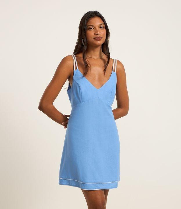 Vestido Curto em Viscose e Linho com Alças de Corda - 2