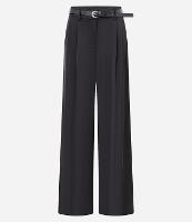 Calça Pantalona em Alfaiataria com Cinto e Pregas Frontais - 1