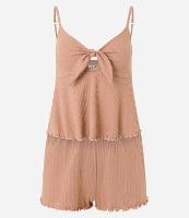 Pijama Short Doll em Ribana com Detalhe de Nózinho - 1