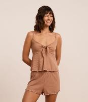 Pijama Short Doll em Ribana com Detalhe de Nózinho - 2