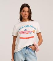 Camiseta em Algodão com Bordado Pink Salmon - 1