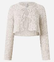 Blusa Cropped em Tricô com Amarração Frontal - 1