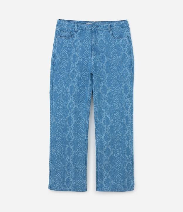 Calça Reta em Jeans com Estampa de Cobra Curve & Plus Size - 1