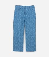 Calça Reta em Jeans com Estampa de Cobra Curve & Plus Size - 1