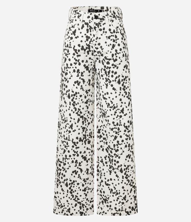 Calça Wide Leg em Sarja Animal Print - 1