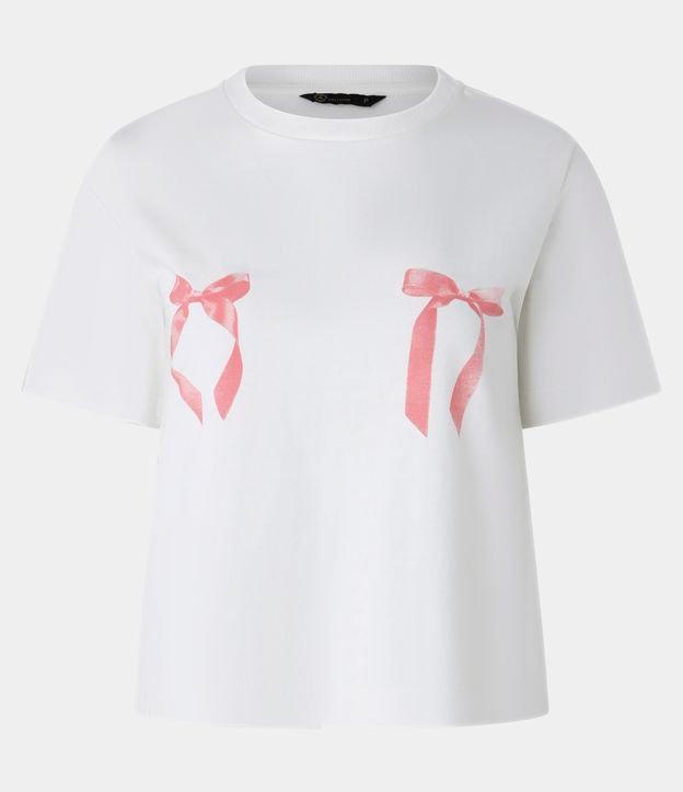 Camiseta Regular em Algodão com Lacinhos - 1